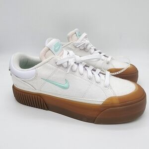 Nike Court Legacy Lift Sneakers White/Gum Light Size 8 NEW